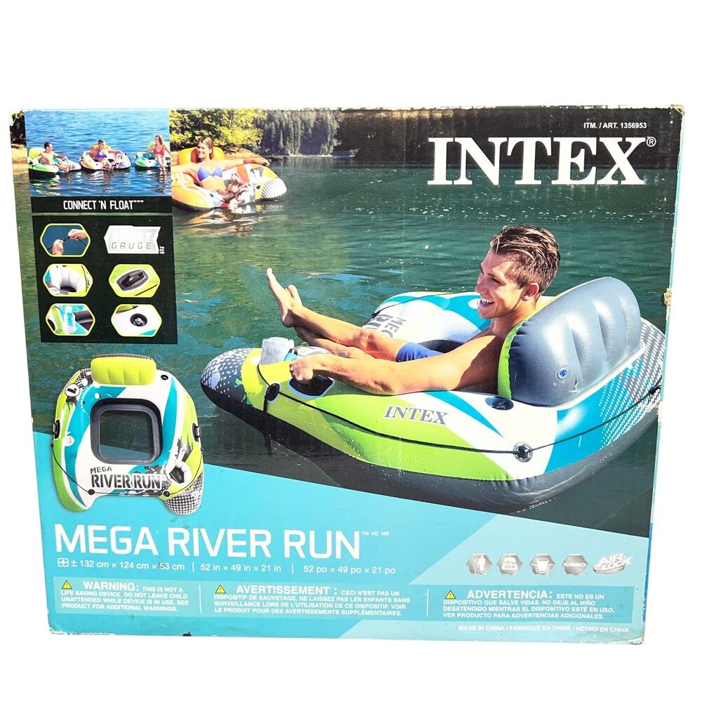 Intex Mega River Run Inflatable Water Tube Float Raft Lake Lounge Chair New